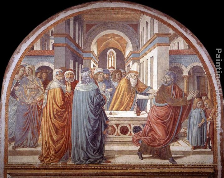 Expulsion of Joachim from the Temple painting - Benozzo di Lese di Sandro Gozzoli Expulsion of Joachim from the Temple art painting